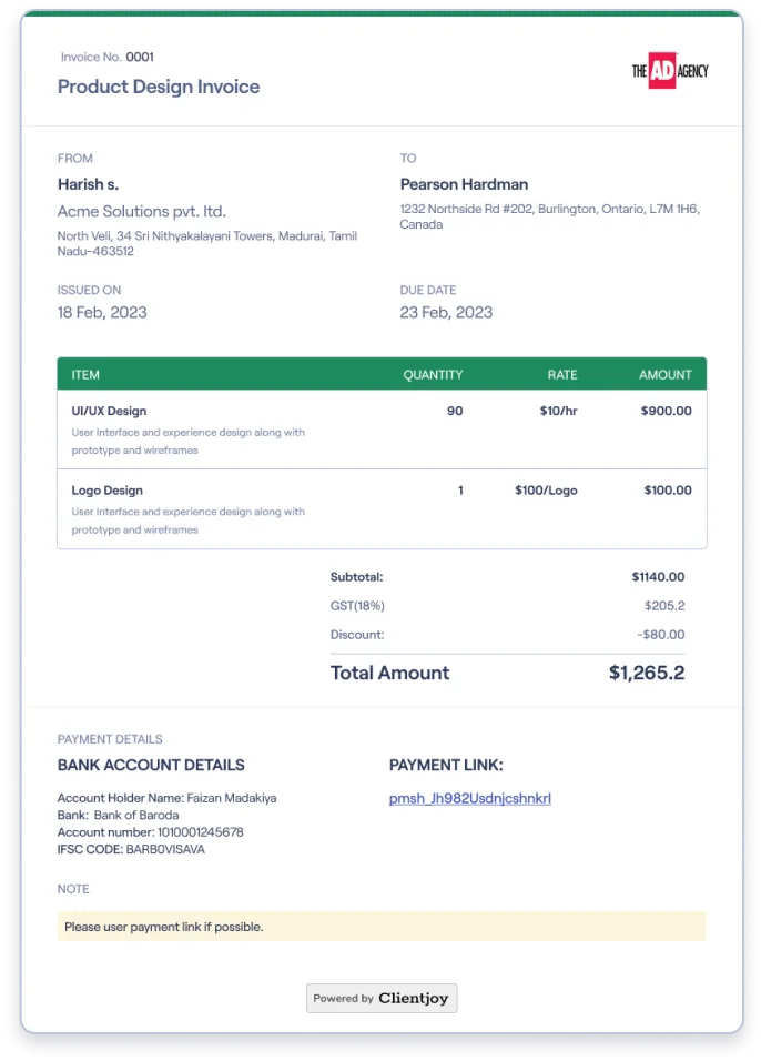Invoice Template default