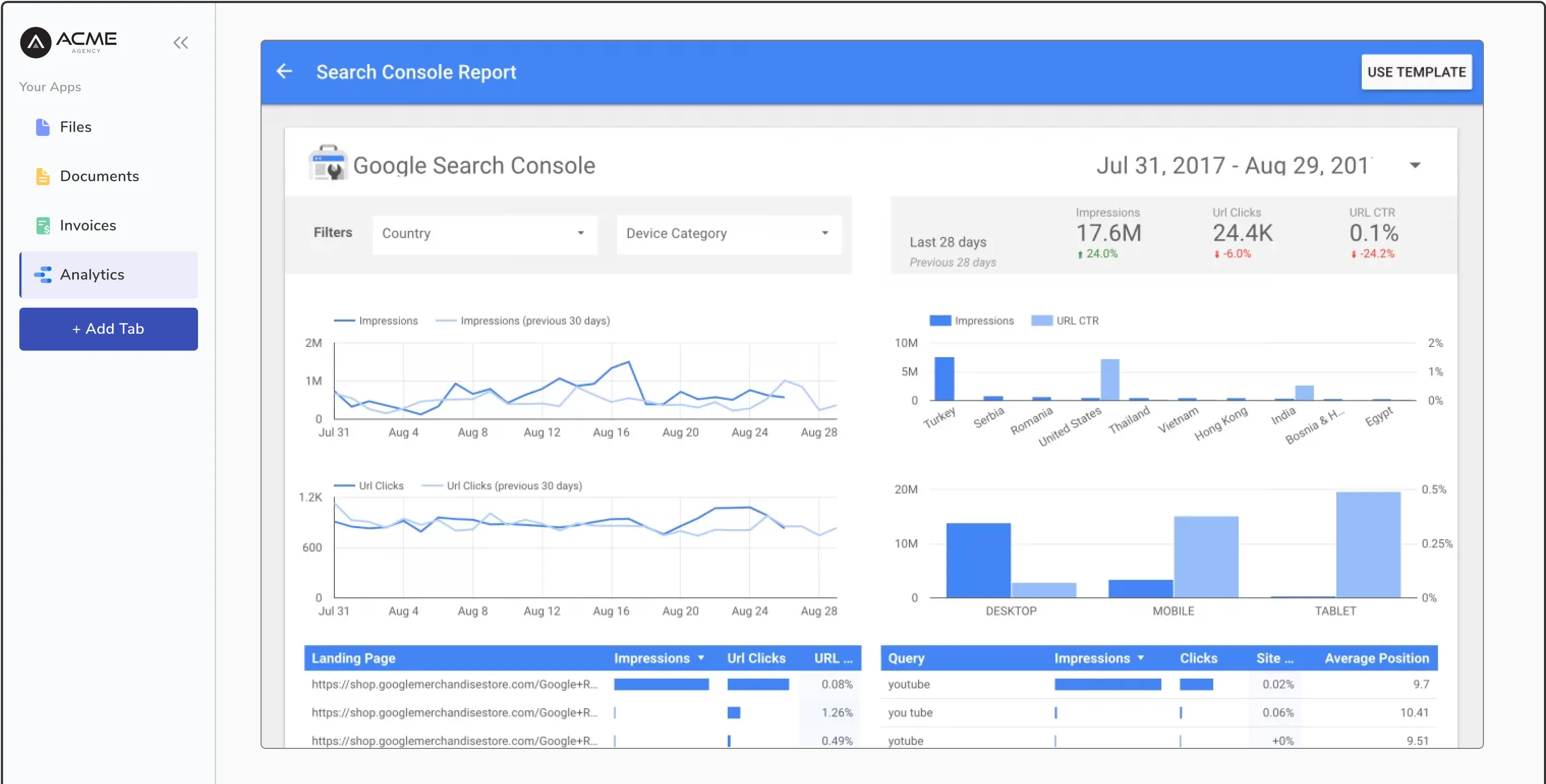 Google Search Console Embed on Clientjoy Client Portal